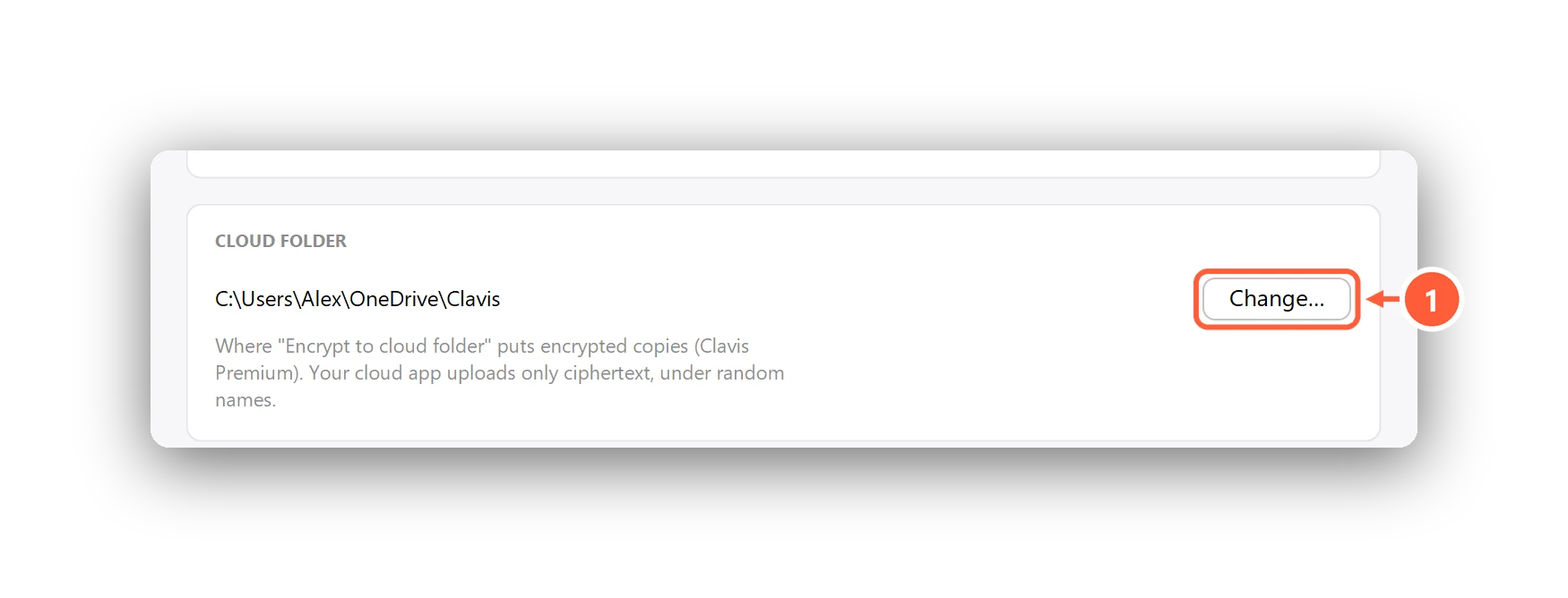 The Cloud folder setting