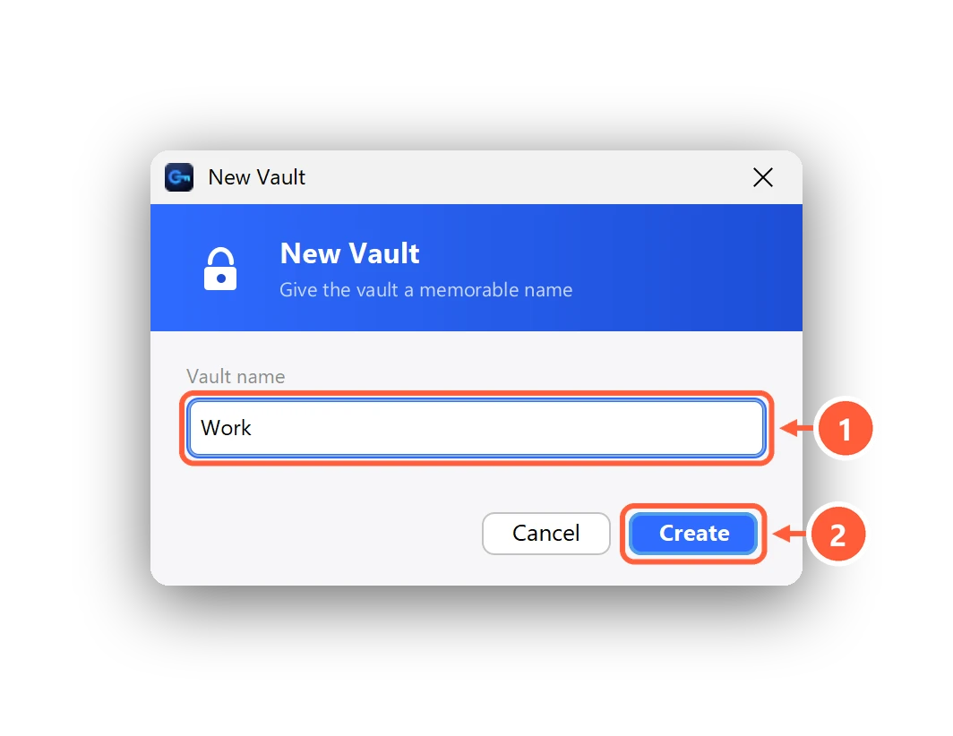 Naming a new vault
